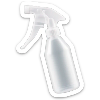 A handheld plastic spray bottle with a clear container and a white trigger handle, featuring a long, thin stainless steel nozzle that extends several inches outward for precise spraying. sticker