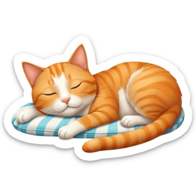 a cat dreaming about beach vacation sticker