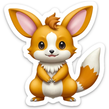 Pancham-Buizel-Minccino-Petilil-Minun-Fakémon-Digimon-fusion-creature sticker