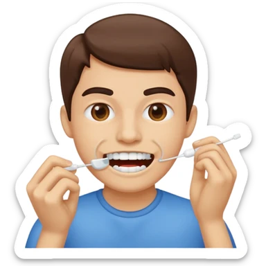 usar hilo dental en los dientes/ floss your teeth  sticker