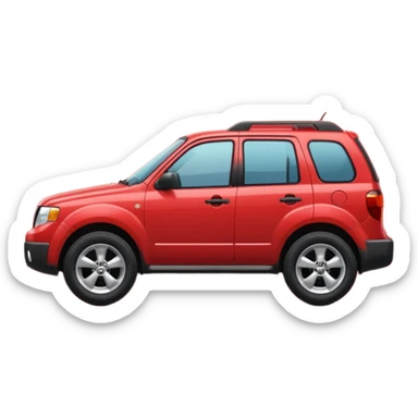 A **simple emoji-style icon** of a **red multipocket folder**, clean and minimal, with **layered inner tabs**, subtle shading, and a **small red Mazda Tribute car symbol** on the front.
 sticker