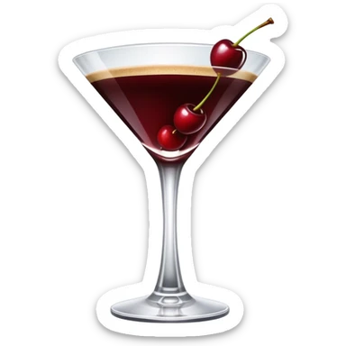 Cherry espresso martini with red cherrie sticker