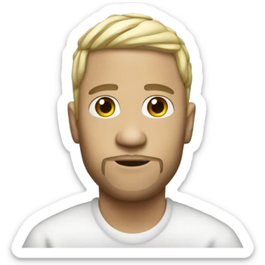 white rapper sticker