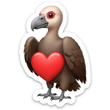A vulture surrounded by hearts  sticker