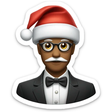 posh monocle and santa hat sticker
