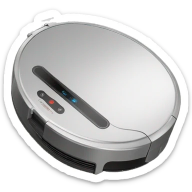 A sad cartoon robot vacuum cleaner sticker