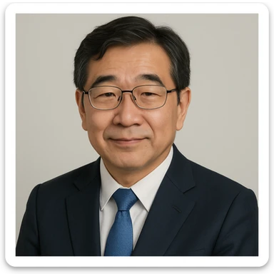 Make this portrait of Haruhisa Morimoto realistic with lifelike facial features, natural lighting, photorealistic style, and a clean background. sticker