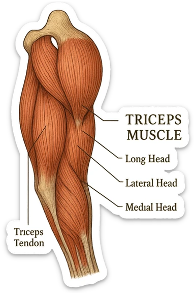tricipite visto anatomicamente  sticker