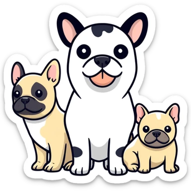 seal cow & a french bull dog  sticker