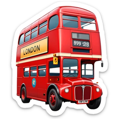red double-decker London bus sticker