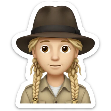 blonde Musician with dreadlocks and fedora sticker