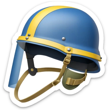 Ukrainian military helmet with blue and yellow colors, combat kevlar helmet sticker