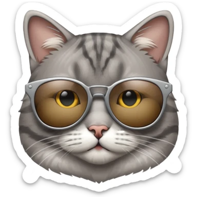 Grey tabby cat in sunglasses sticker