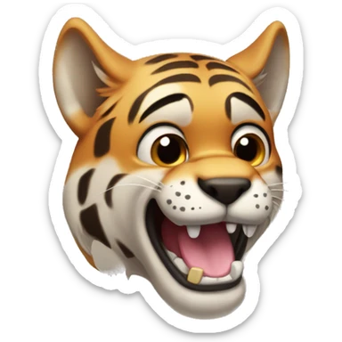 Perro tigre con dientes de sable sticker