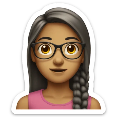 Tall 13 year old girl with glasses and long neck sticker