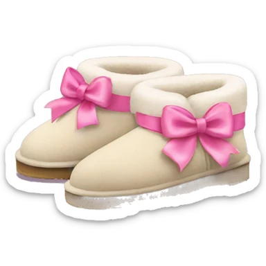 ugg slippers with pink bows sticker