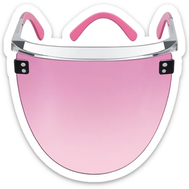 frameless pink tinted shield visor sunglasses, Y2K aesthetic, one-piece lens sticker