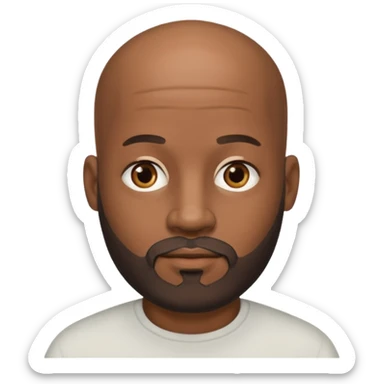 African American male bald salt & pepper beard sticker