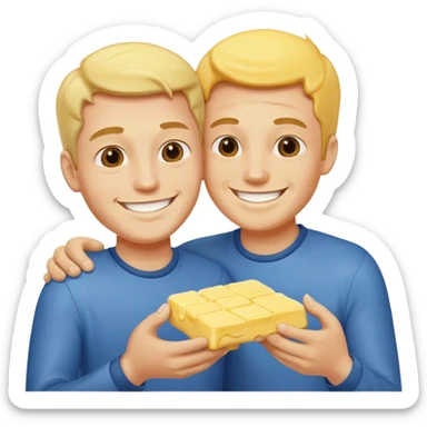 I men puts butter on another man sticker