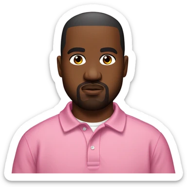 kanye west wearing a pink polo shirt sticker