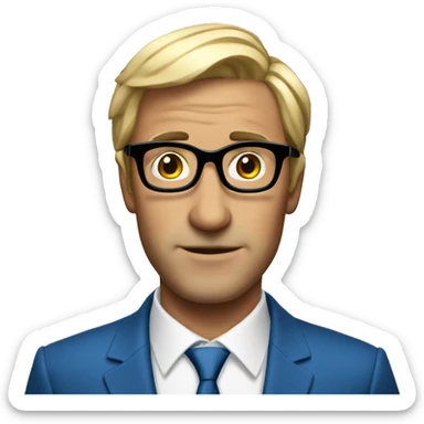 Posh-man-with-blue-suit-round glasses sticker