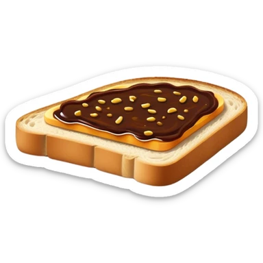 slice of bread with a spread of vegemite sticker