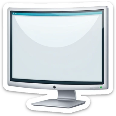Create a professional emoji for UX/UI design. Show a curved monitor with 2 windows : one displaying white empty page, and the other showing the completed web interface. Use modern, professional colors. Do not include any emojis or smiley faces. Make the background transparent. sticker