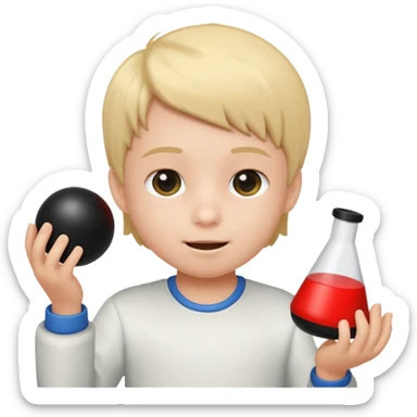 kid playing black formula toy sticker