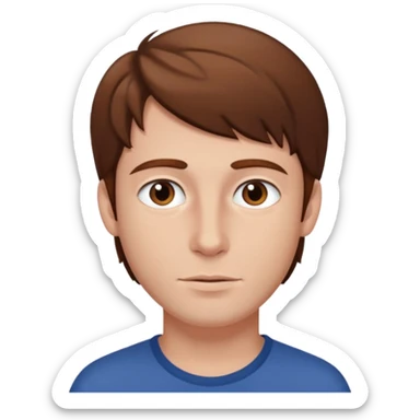 mann mit braunem haar und heller haut, ohne sommersprossen sticker