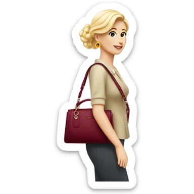 an elegant fashionable women's bourdaux bag sticker