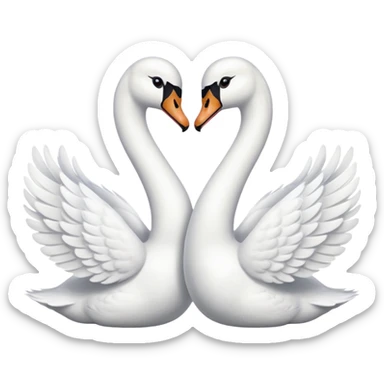 Two swan in love gracefully sticker