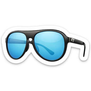 Sunglasses with the number 67 on them sticker