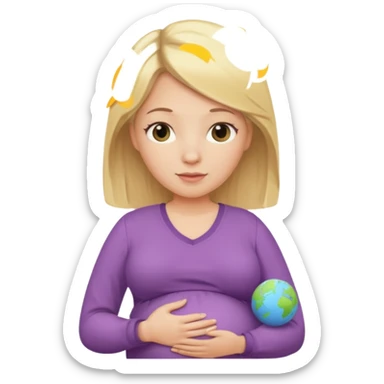 Pregnant daycare teacher with blonde hair  sticker