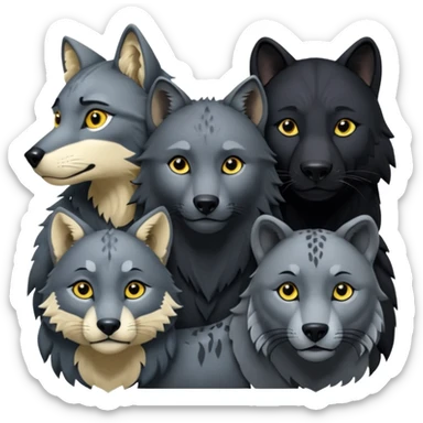 Fai un emoji per ognuno di questi personaggi del libro della giungla: Akela, Bagheera, Baloo, Kaa, fratel Bigio, Raska, Rama, Ikki, Chill e Mang sticker