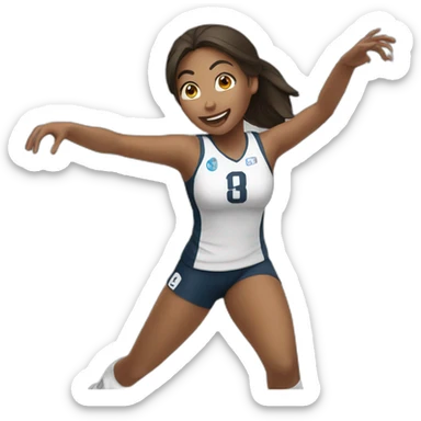 Passionate girl volleyball player sticker