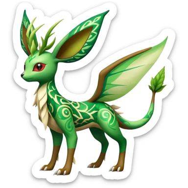 Exotic Tropical Leafeon-Flygon-Tropius full body sticker