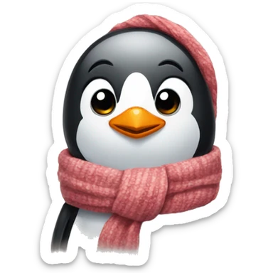 Penguin with a bow and a scarf sticker