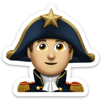 Napoleon Bonaparte wearing his hat and uniform sticker