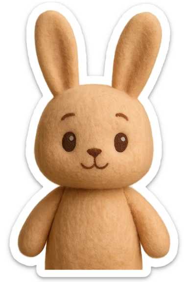 a cute bunny plush portrait, long ears, gentle expression, pastel colors, centered, no background sticker
