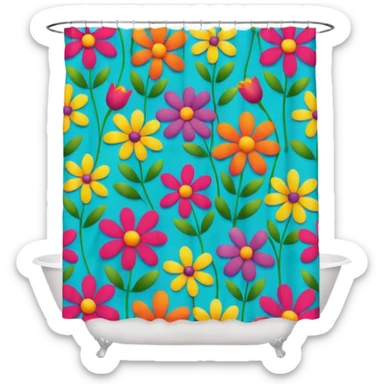 colorful shower curtain sticker