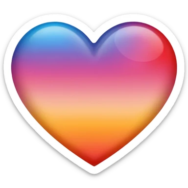 Ombré red orange yellow pink blue  heart 2016 vibes sticker