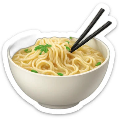 creamy bowl of noodles with chopsticks sticker
