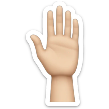 white person hand waving goodbye in an angle the arm sleeve is also visible sticker