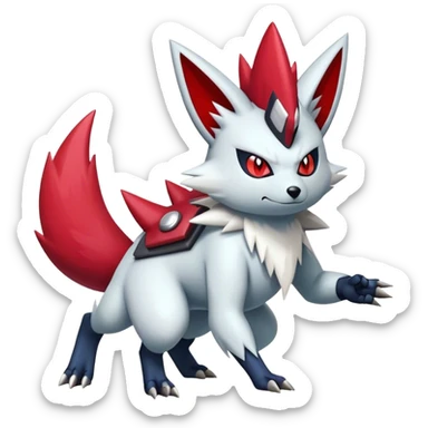 Epic Shiny Cool Edgy Zangoose-Zorua-Pokemon-fakemon-hybrid-animal Full Body  sticker