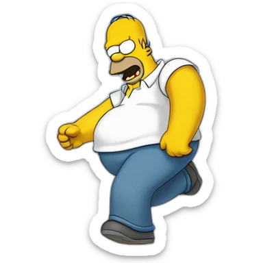 Homer simpson dancing peter griffin sticker