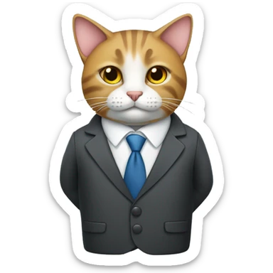 Cat in a business suit  sticker
