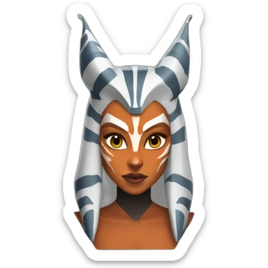 Sexy Ahsoka Tano (portrait, front facing, Apple iOS 17 style) horns sticker