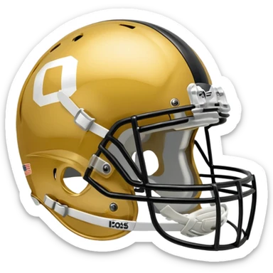 College football player helmet in gold color ( where is player face) sticker