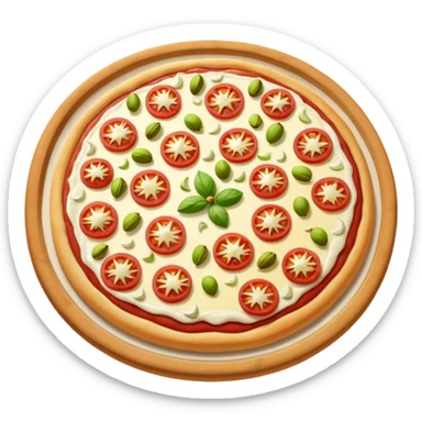 a lot of pistachio and white cream(main), under the cream there is jambon beurre like flower, pizza sticker