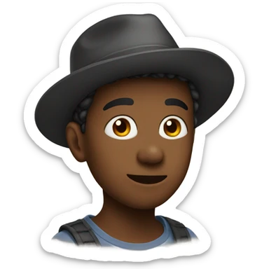 boy with had sideways sticker